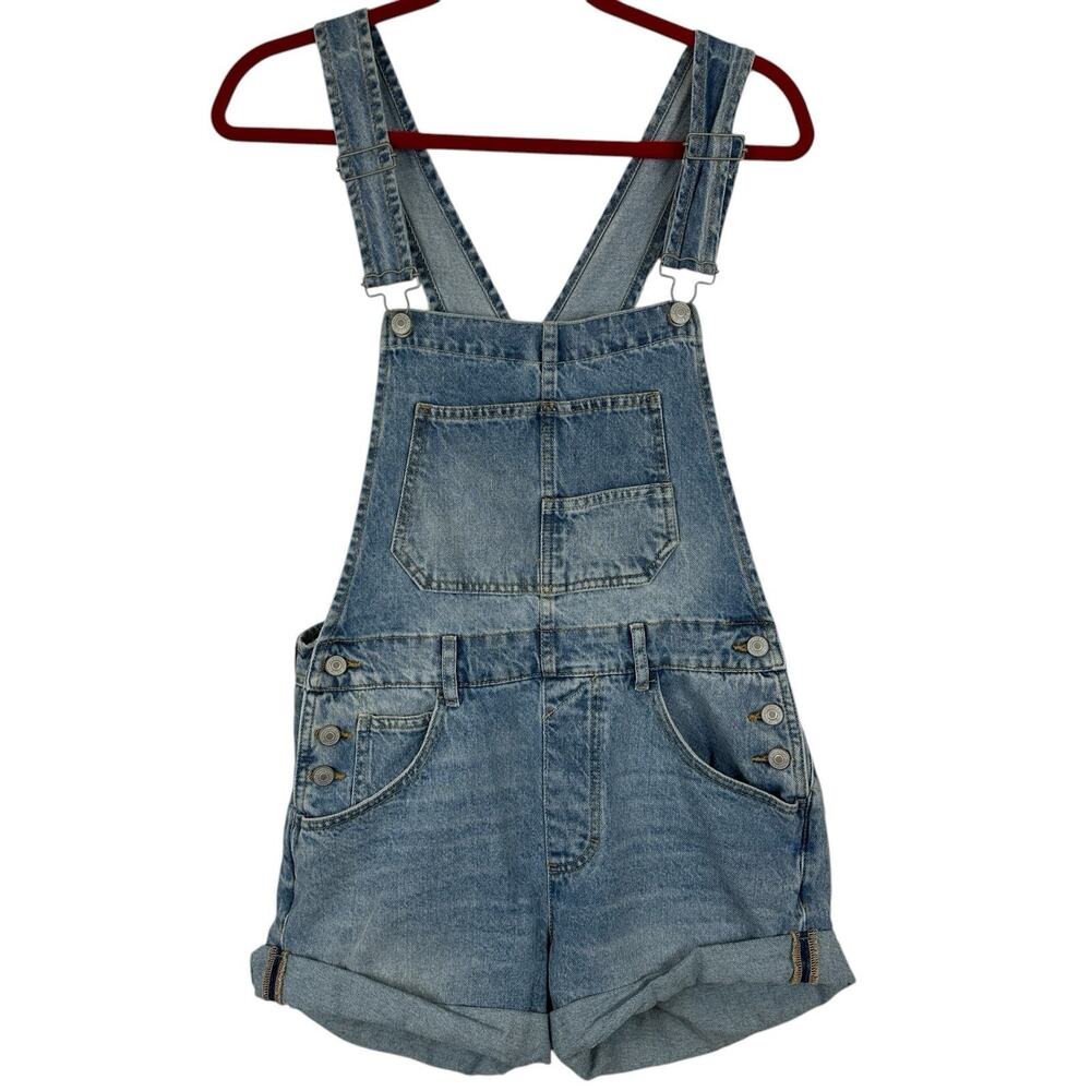 NWT We the Free People Ziggy Shortalls Womens XS Blue Denim Overalls